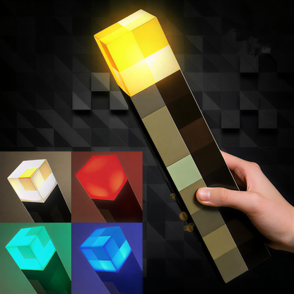 PixelTorch™ RGB Şarjlı Işık – 4 Renkli Duvar ve Masa Kullanımlı Piksel Torch Lamba